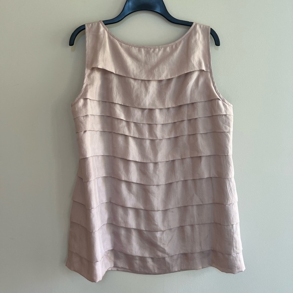 Eileen Fisher Women's Moon Silk Habutai Tiered Tank Top in Pink, size 1X - Picture 3 of 8